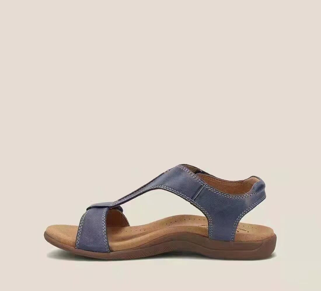 Flat bottomed arch massage Velcro one line casual beach sandals image 4