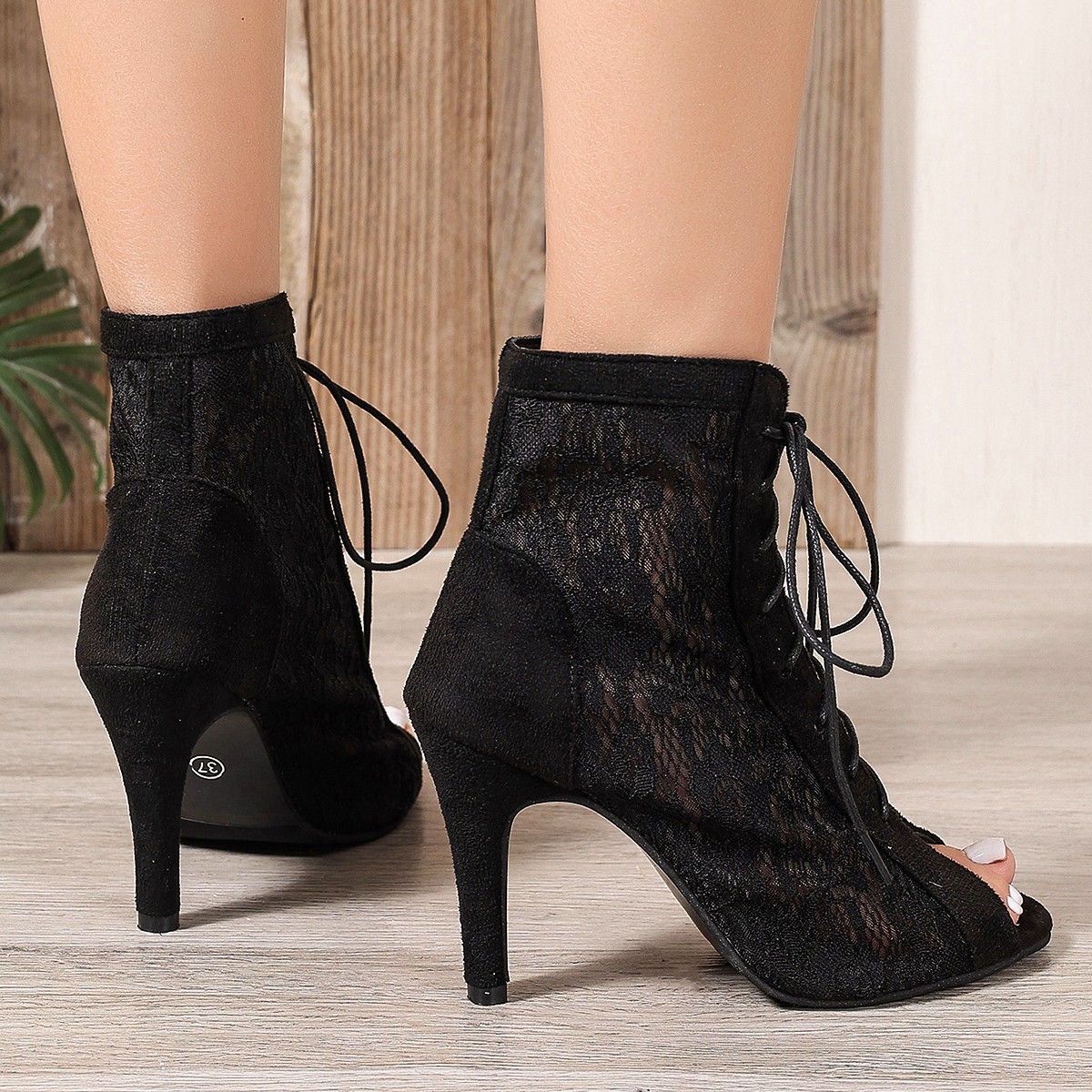 Sandals hollowed out shoes front strap with fish mouth ultra-high slim heel high-heeled cool boots image 4