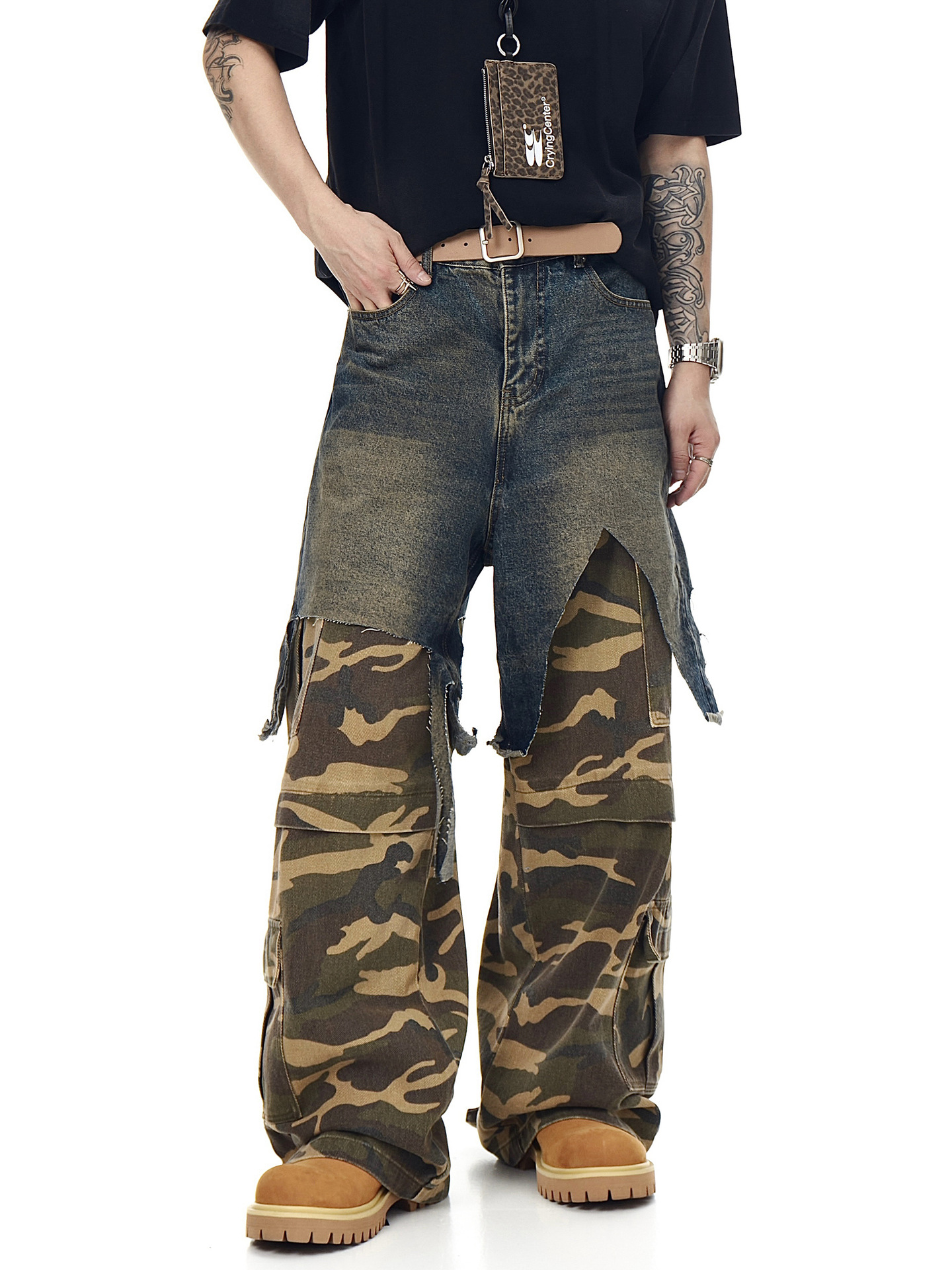 Vintage Camouflage Denim Pants 3
