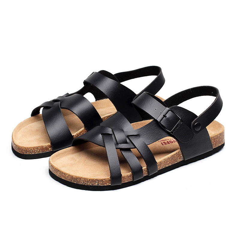 Cork Sandals Men Hollow Two-Way Men Summer Flat Sandals Beach Shoes image 5