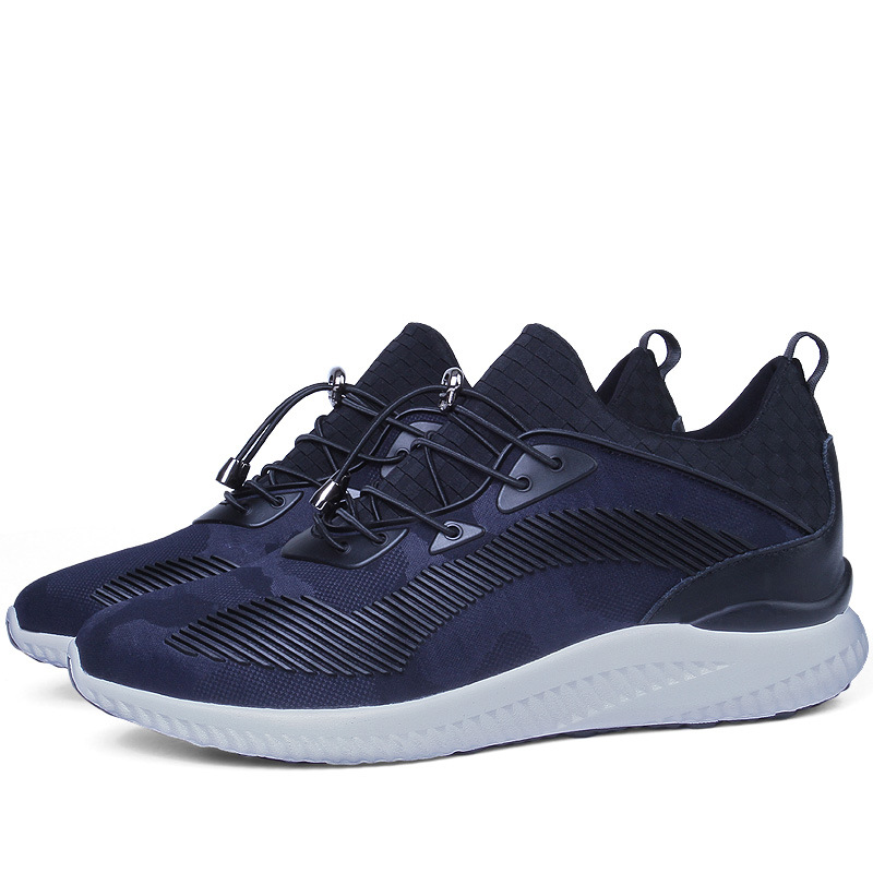 Internal height increasing men's shoes 8CM sports shoes with thick sole and no lace up invisible