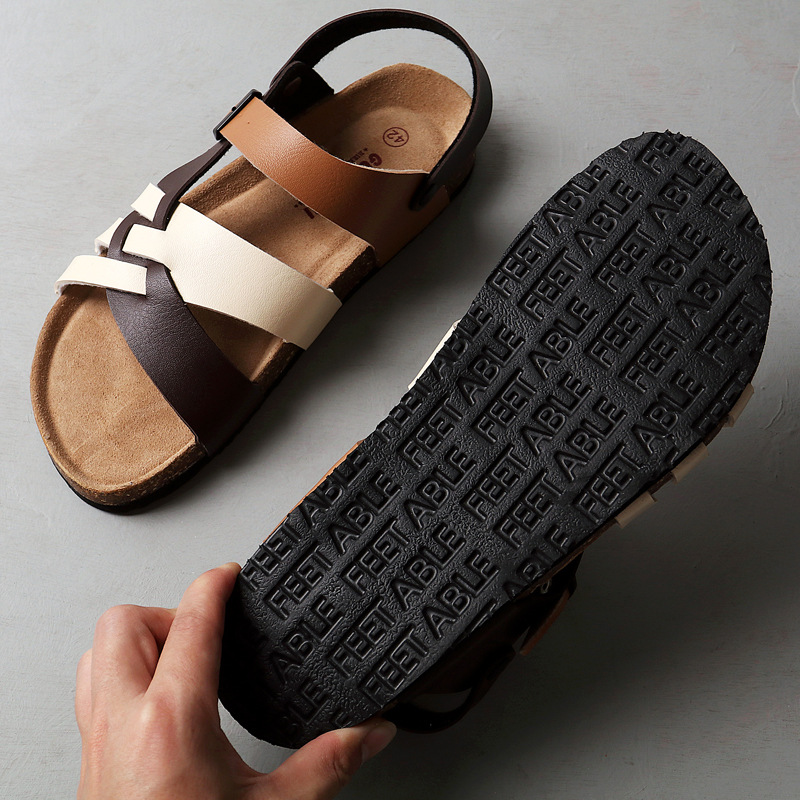Cork Sandals Men Hollow Two-Way Men Summer Flat Sandals Beach Shoes image 7