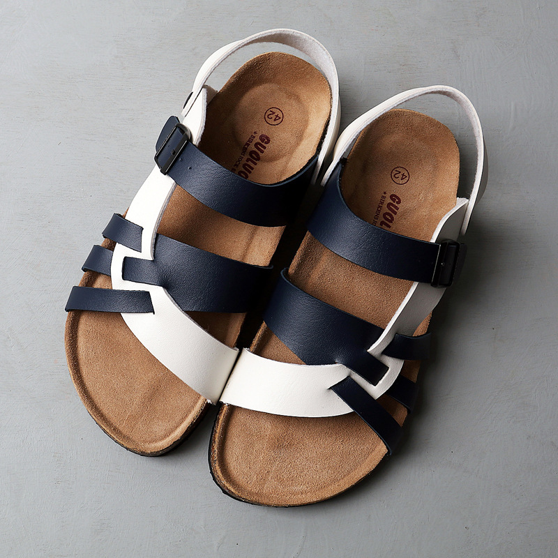 Cork Sandals Men Hollow Two-Way Men Summer Flat Sandals Beach Shoes image 4