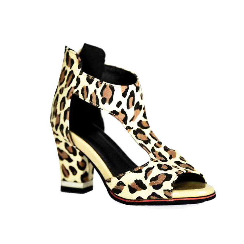 High Heel Women's Summer Chunky Heel Sandals Waterproof Platform Thick Sole Sexy Slimming Back Zipper Hollow Out Ankle Boots image 4