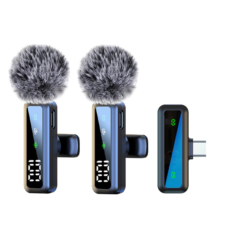 Wireless Lapel Microphone for Outdoor Computer Live Streaming Noise Reduction Universal Small