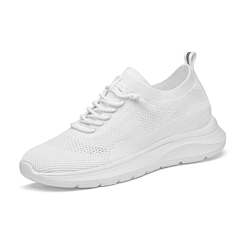 Indoor height increasing sports and leisure shoes for men white invisible height increasing shoes