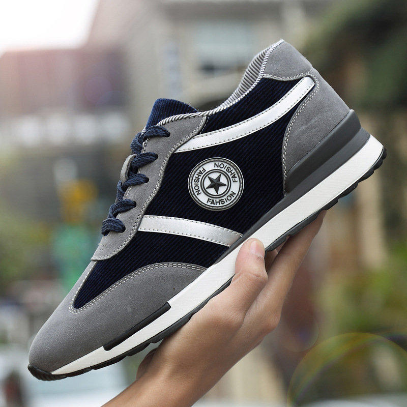 Men's Sports Casual Shoes Korean Style Men's Shoes Hidden Internal Height Increase 8CM Suede Vintage Running Shoes Men image 13