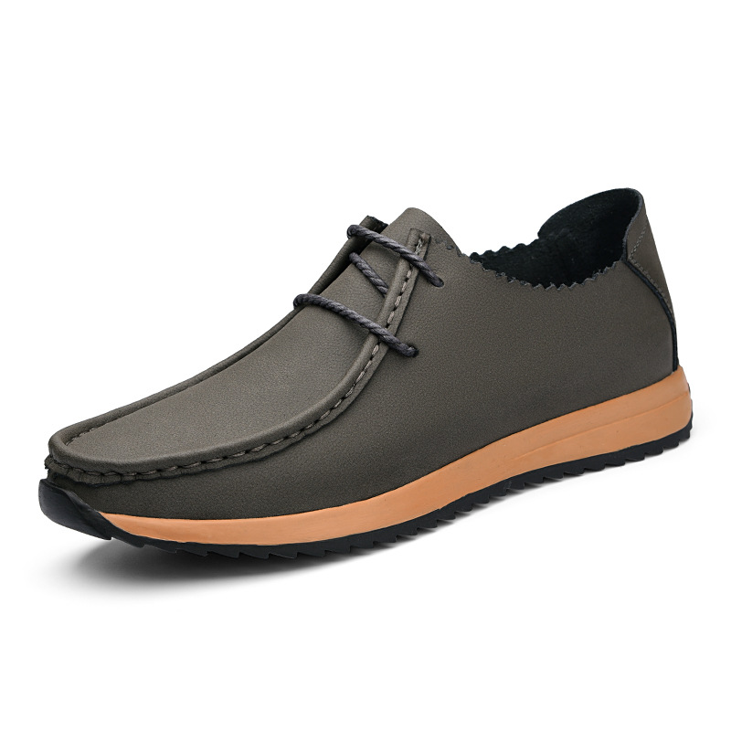 Casual breathable lace up lazy shoes retro leather shoes for men image 6