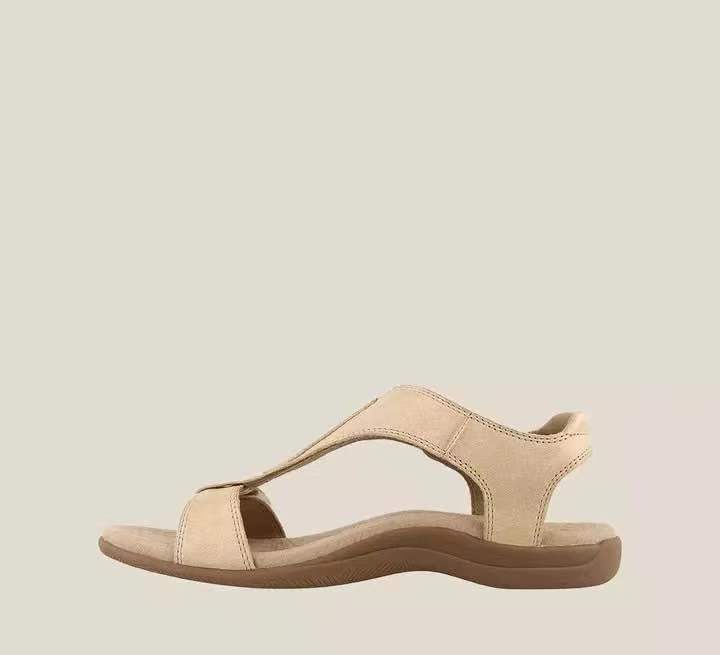 Flat bottomed arch massage Velcro one line casual beach sandals image 3