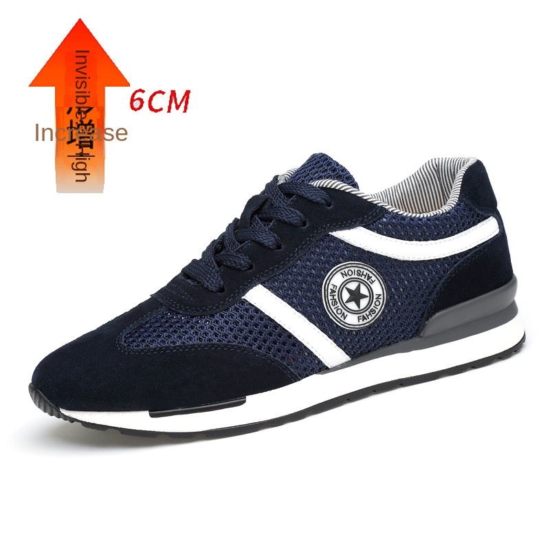 Men's Sports Casual Shoes Korean Style Men's Shoes Hidden Internal Height Increase 8CM Suede Vintage Running Shoes Men image 6