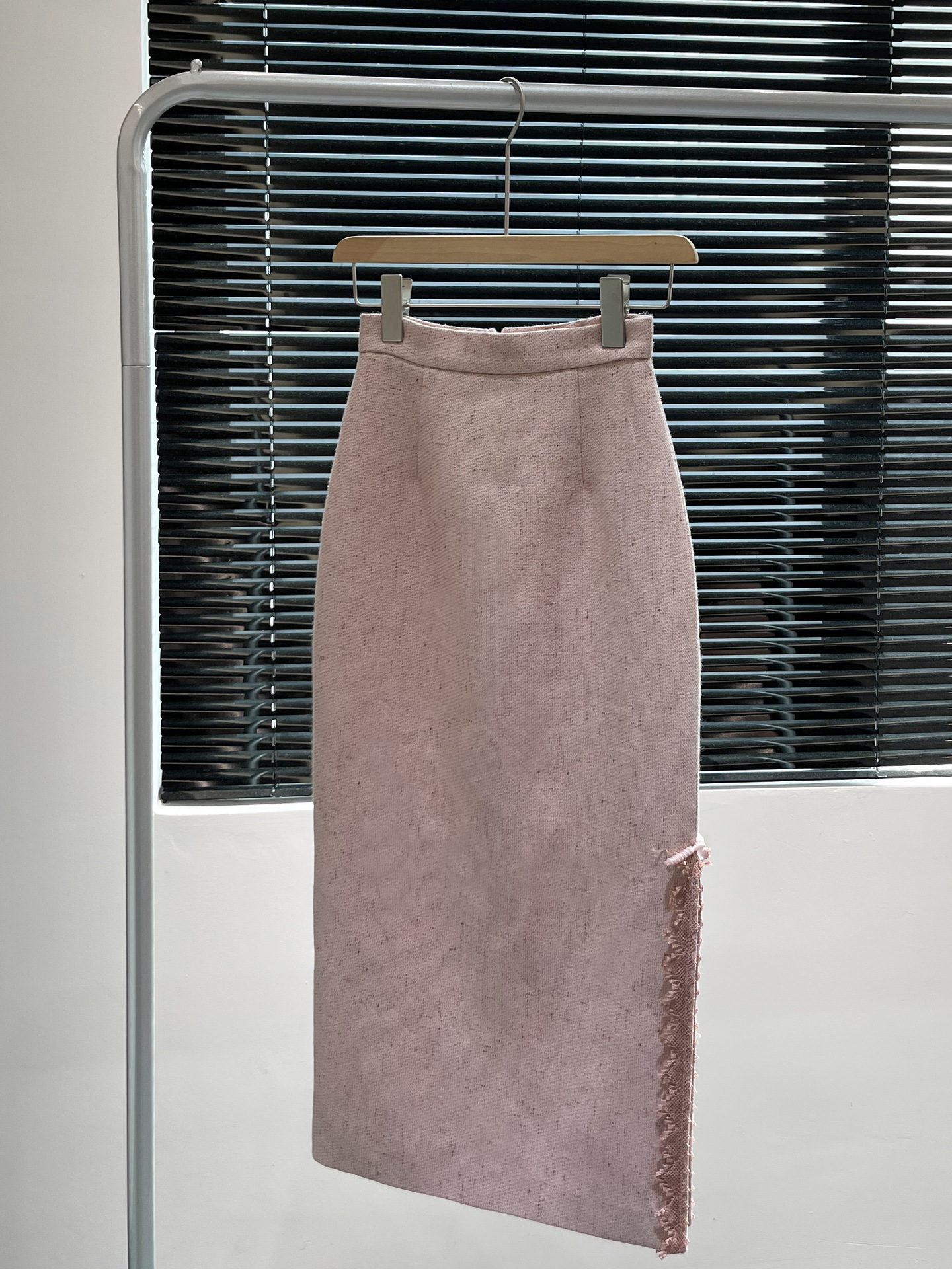 Vintage Pink Coat & Midi Skirt Set - Side View