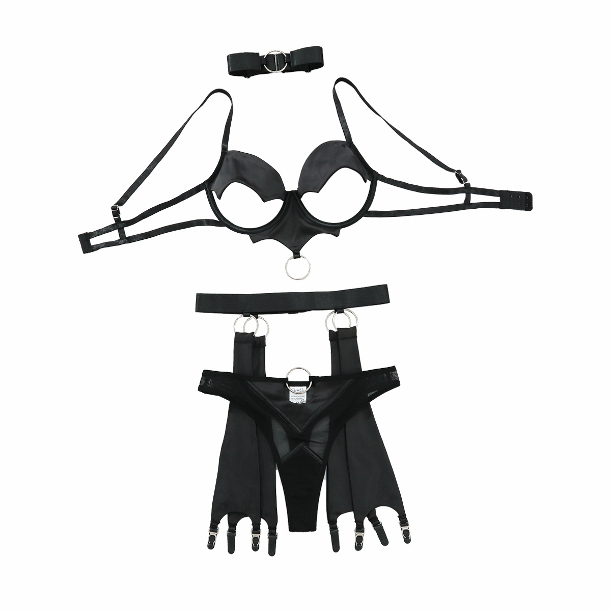 Three point bra set erotic lingerie underwear four piece set ...