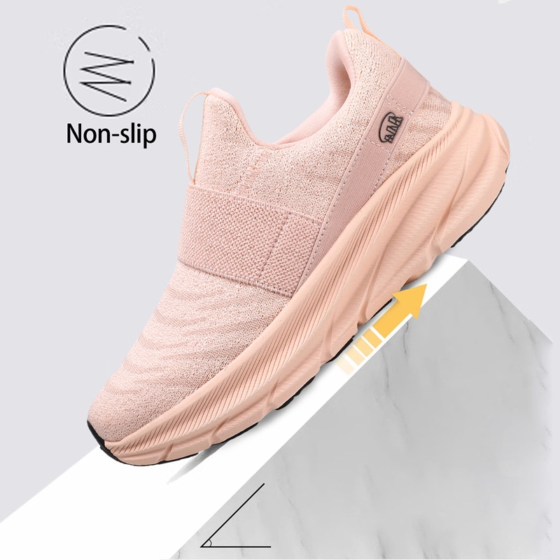 Women's Shoes, Soft Sole Comfortable Middle-aged and Elderly Walking Shoes, Slip-on Ultra-light Outdoor Sports Shoes
