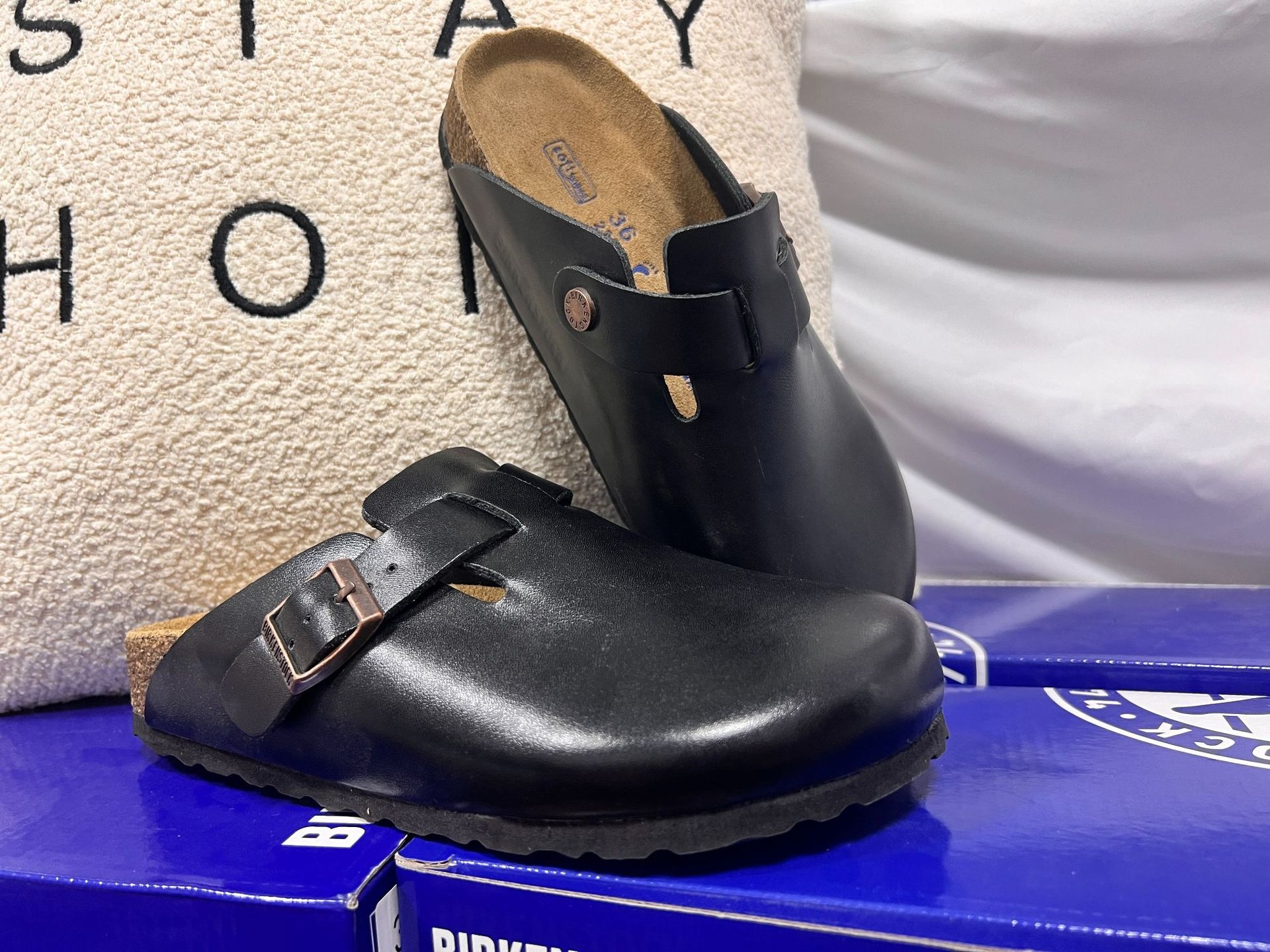 Genuine Leather Round Toe Hidden Heel Closed-Toe Sandals for Women Autumn and Winter Outdoor Wear BK Shoes image 10