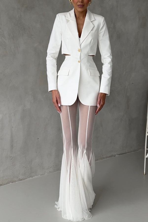 Elastic Fitted Flare Pants Loose Trousers undefined