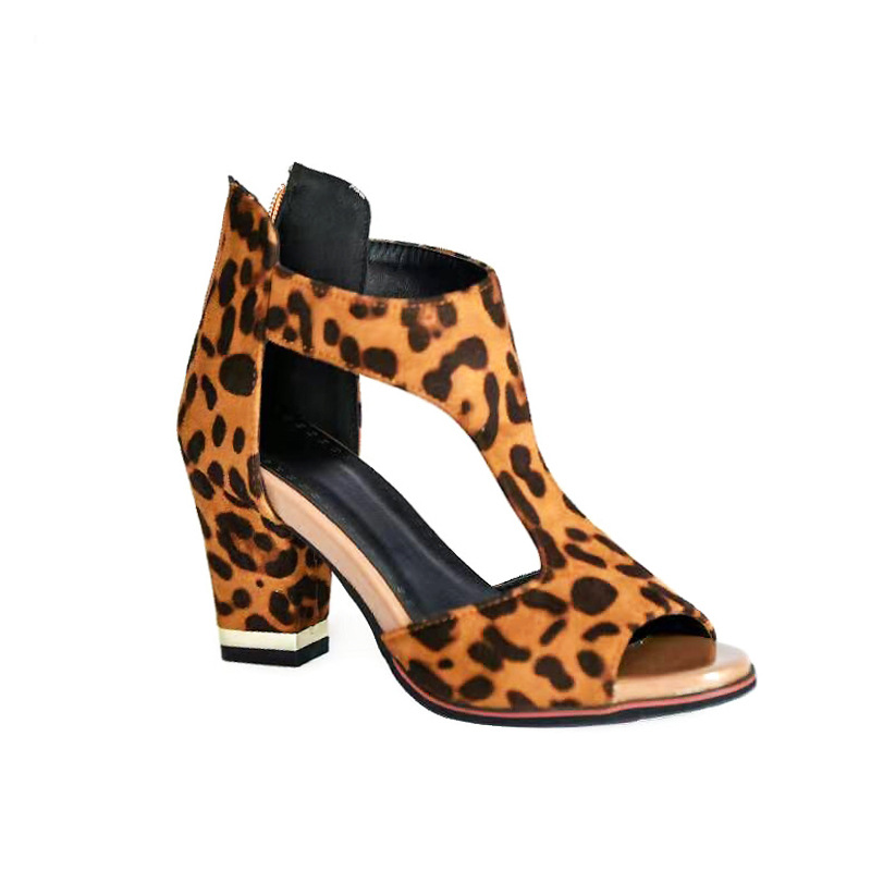 High Heel Women's Summer Chunky Heel Sandals Waterproof Platform Thick Sole Sexy Slimming Back Zipper Hollow Out Ankle Boots image 5