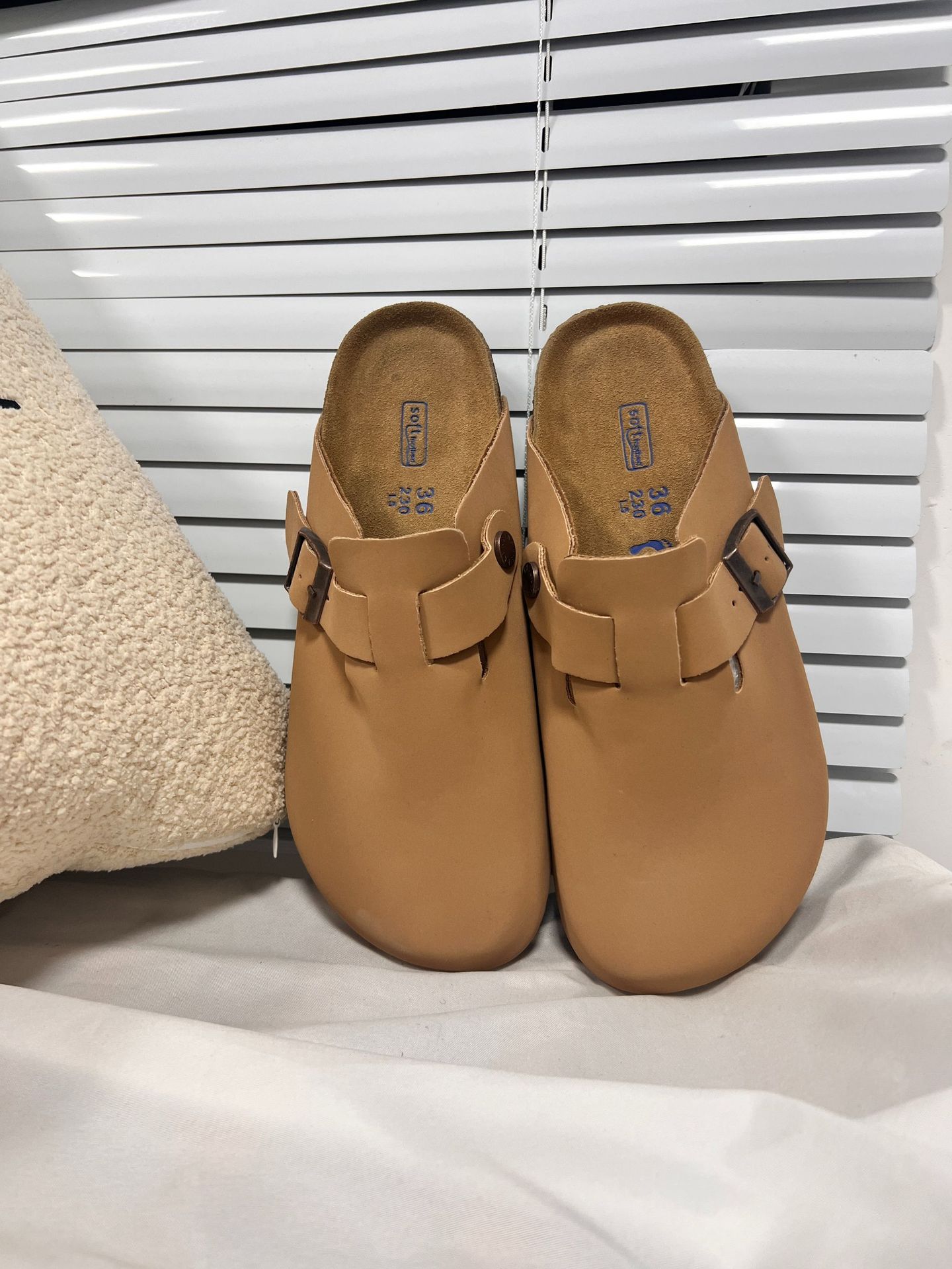 Genuine Leather Round Toe Hidden Heel Closed-Toe Sandals for Women Autumn and Winter Outdoor Wear BK Shoes image 9