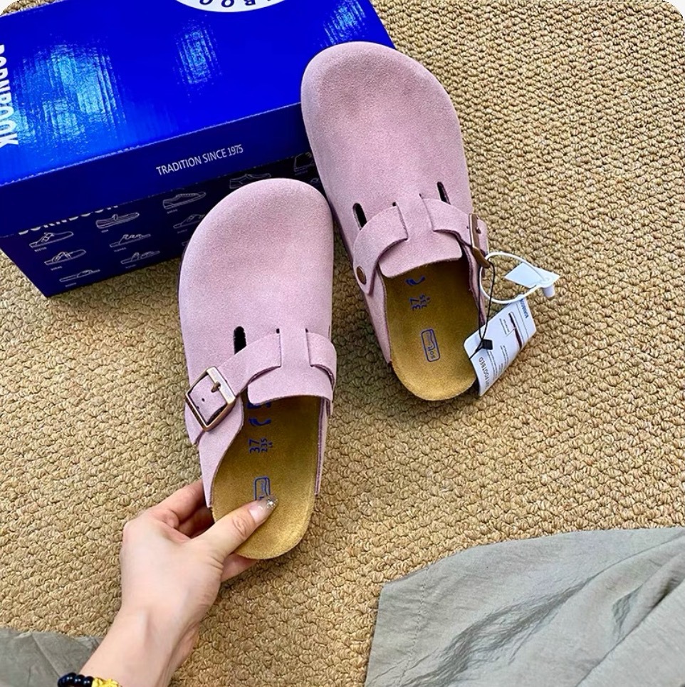 Genuine Leather Round Toe Hidden Heel Closed-Toe Sandals for Women Autumn and Winter Outdoor Wear BK Shoes image 7