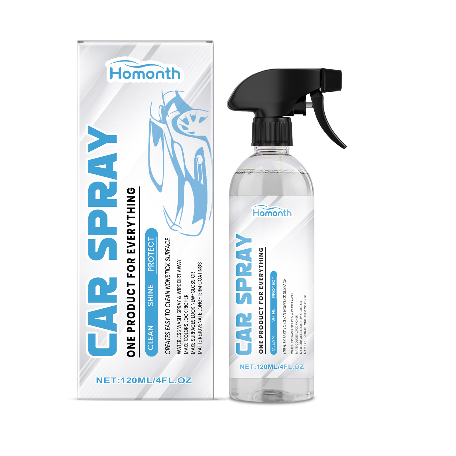Homonth Automotive Multi-Functional Coating Spray, Car Paint Retrofitting Anti-Stain Gloss