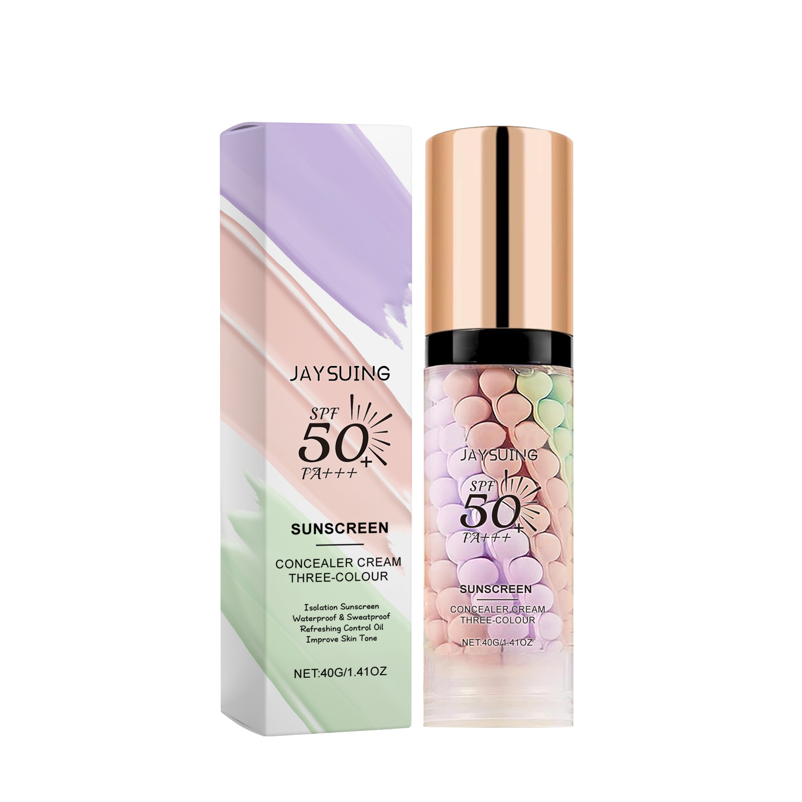 Jaysuing Three-Color Protective Primer, Concealing Primer, Skin Care, Moisturizing, Covering