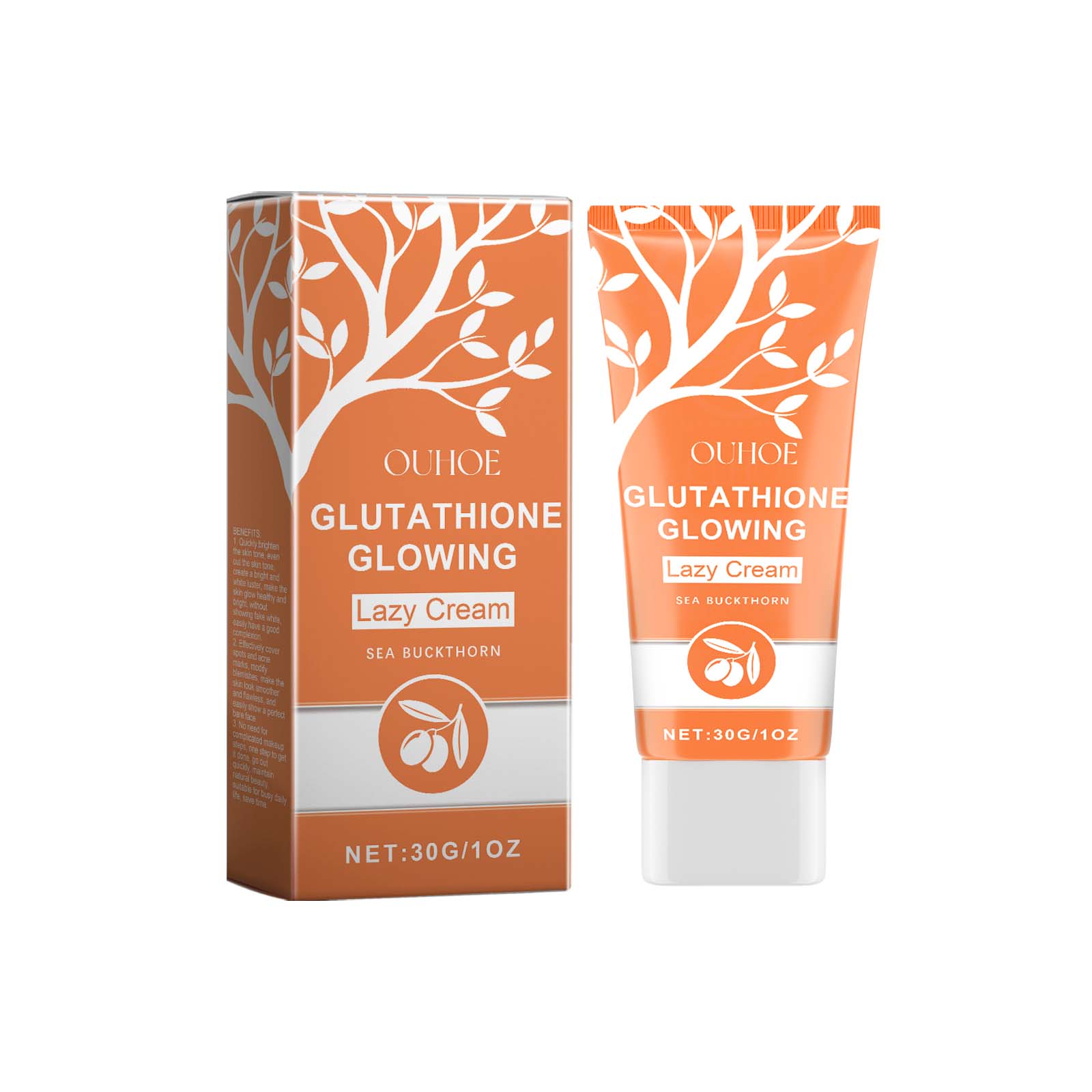 OUHOE Glutathione Glowing Lazy Cream, Fade Fine Lines Moisturizing And Brightening Concealer