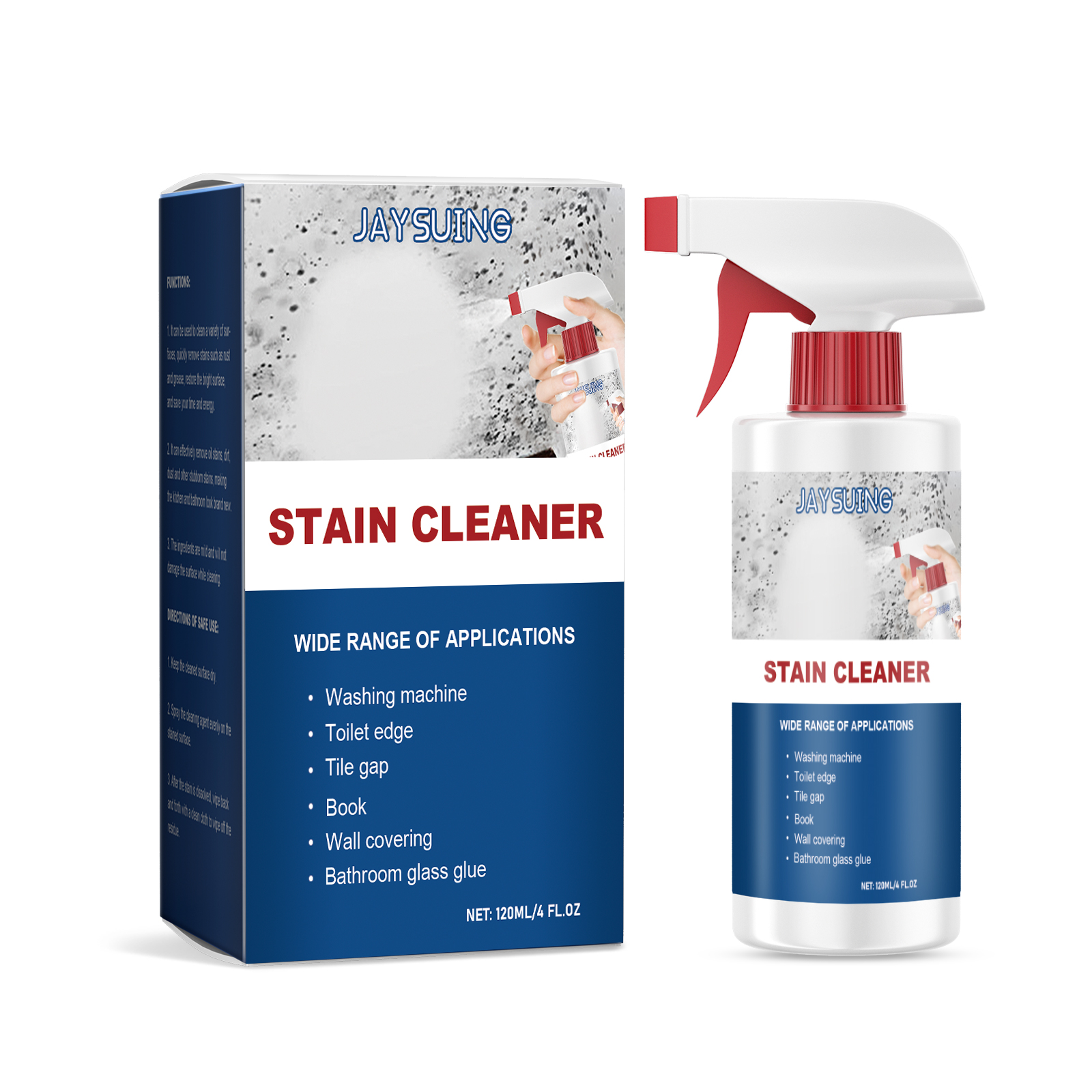 Jaysuing Decontamination Cleaning Spray Multi-Purpose Stain Cleaning, Oil Removal And Stain Removal