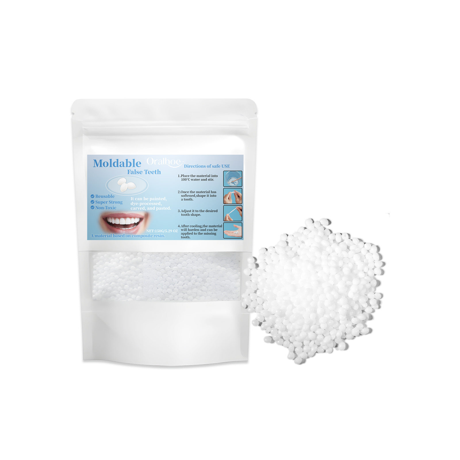 Oralhoe Solid Dental Glue Particles, Temporary Fillings Vide
