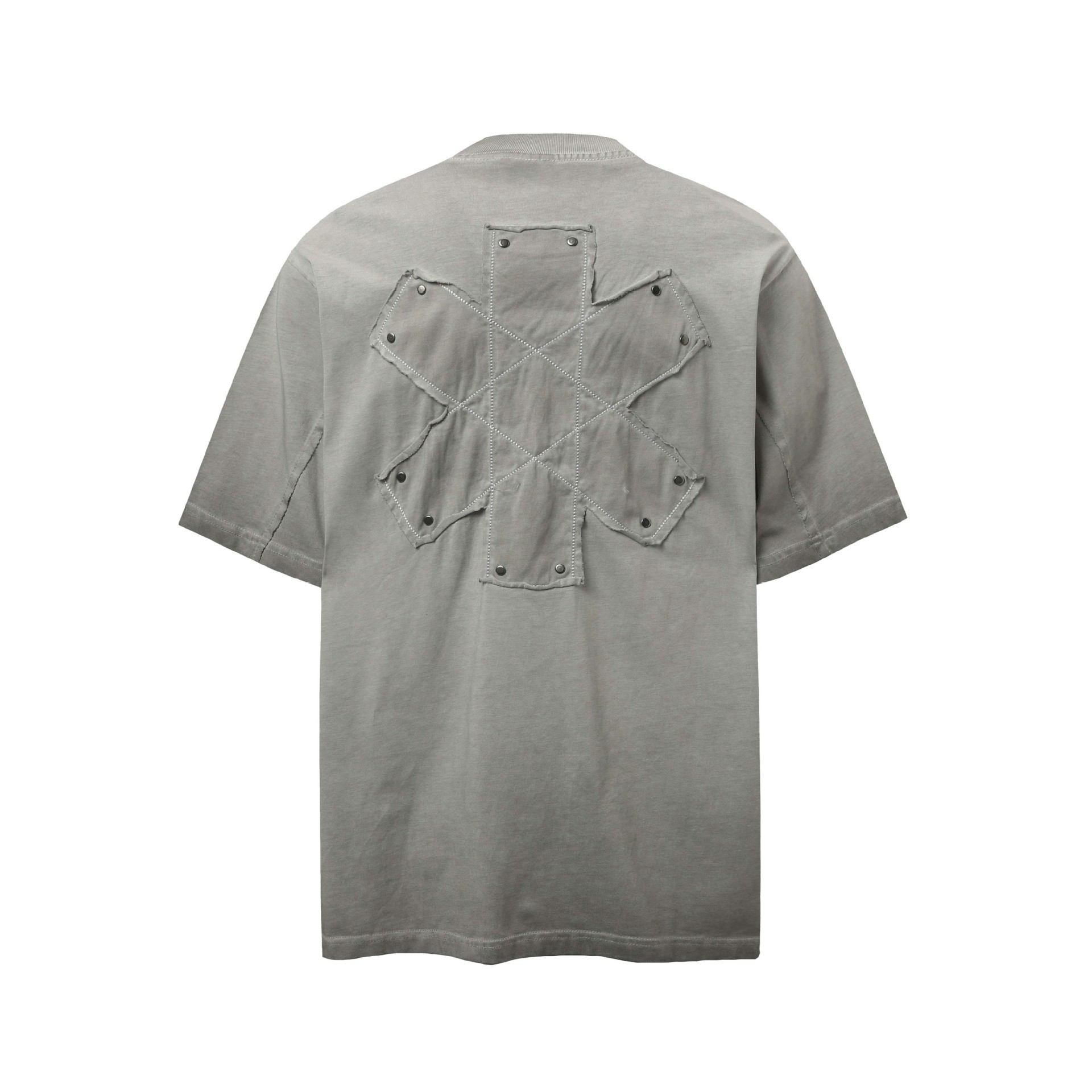 Mens Distressed Gothic Cross T Shirt Oversized Washed Cotton Streetwear