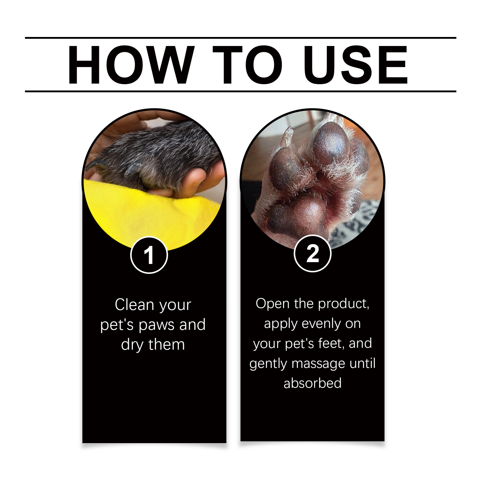Pet paw balm prepared for dog and cat grooming