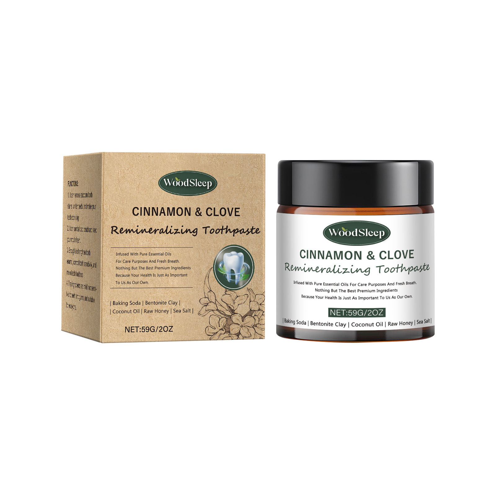 WoodSleep Fresh Bentonite Toothpaste, A Gentle Ingredient For Tooth Care That Cleans Teeth And