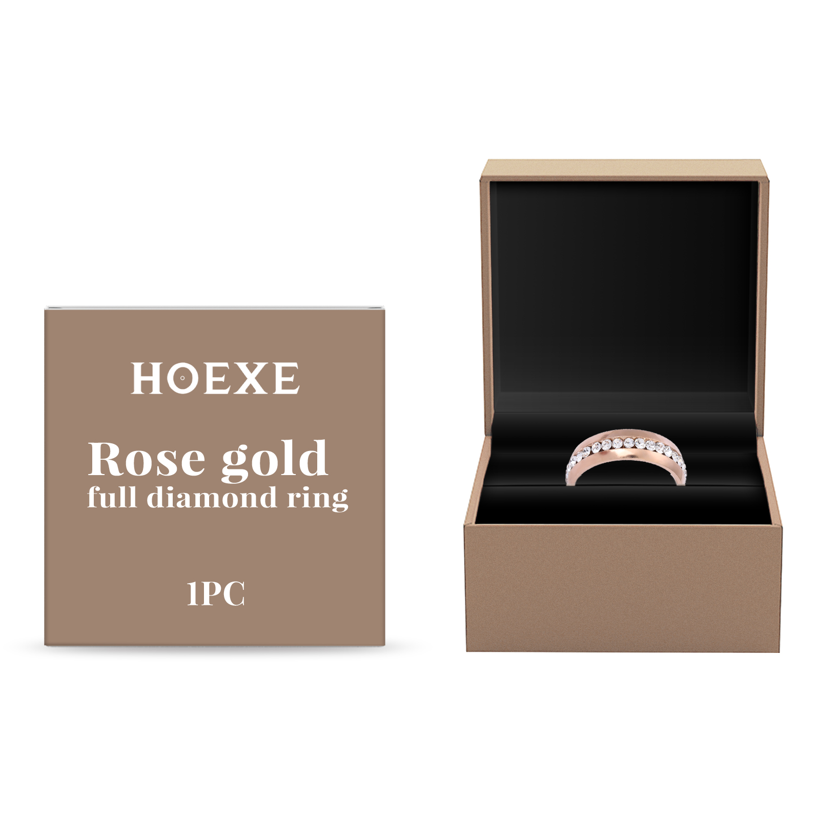 Hoexe Rose Gold Ring Ladies Light Luxury Rose Gold Jewelry Ring Delicate Everything With Niche