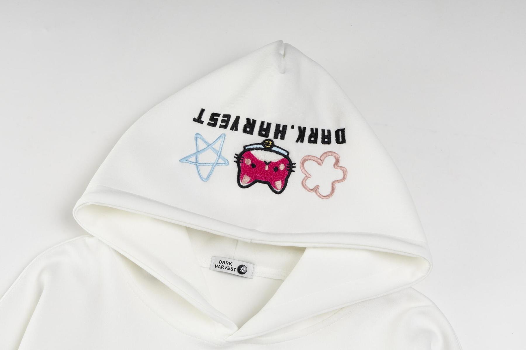 Embroidered sweatshirt white colorway front