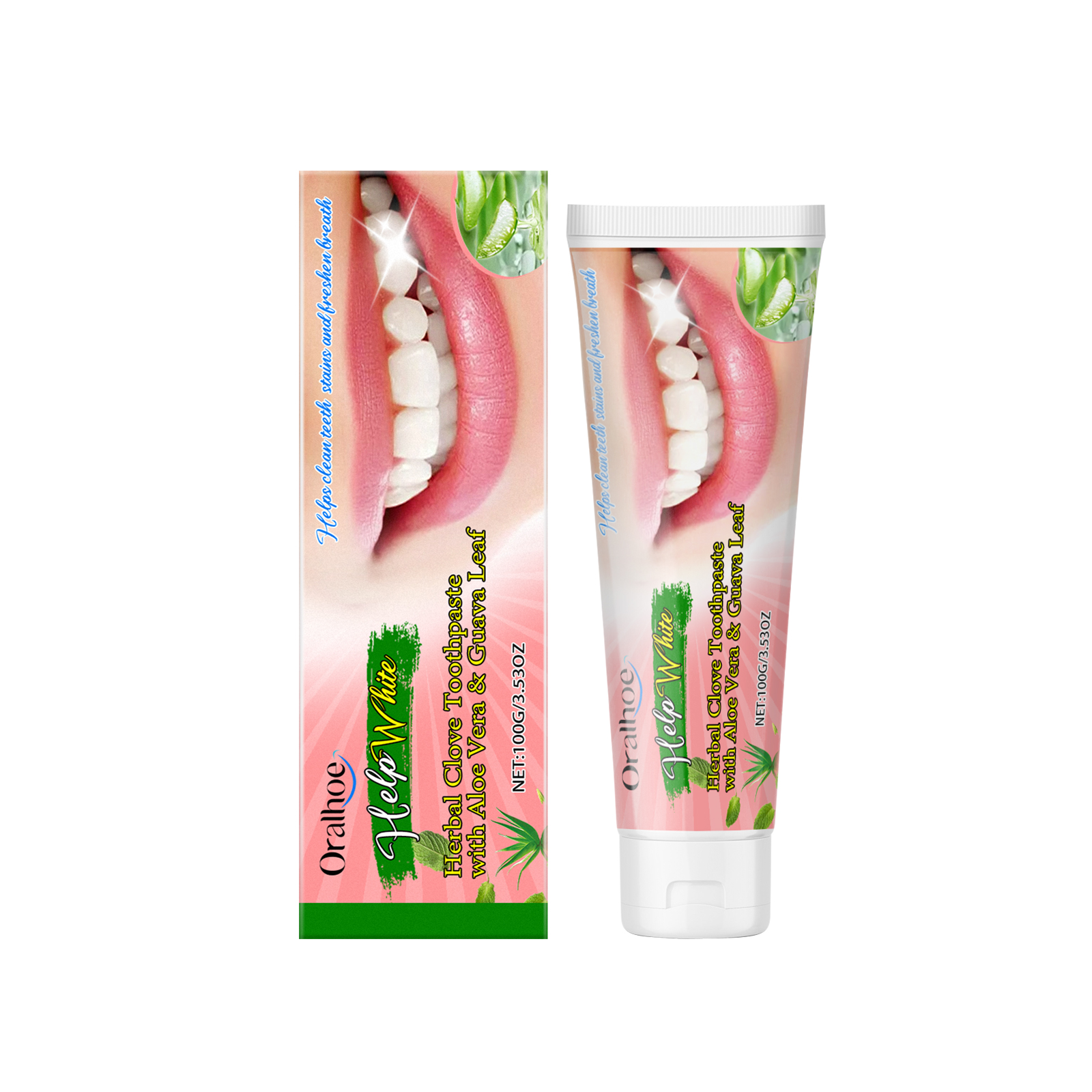 Oralhoe Brightening Fresh Breath Toothpaste Cleaning Care Teeth Brightening Remove Stains Oral Care