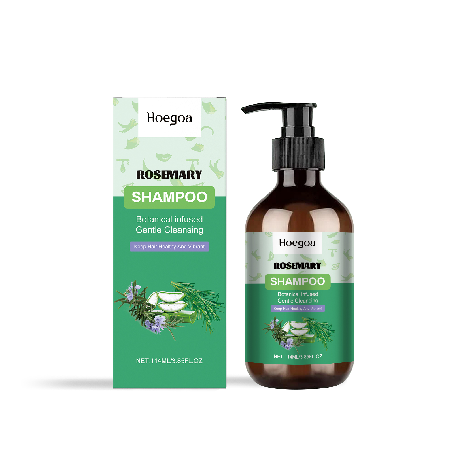 Hoegoa Rosemary Shampoo Moisturizing Hair Care Nourishing Moisturizing Bright Soft Cleansing Scalp
