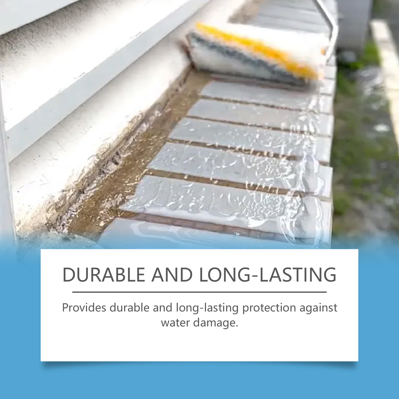 Clear waterproof coating on outdoor roof edge