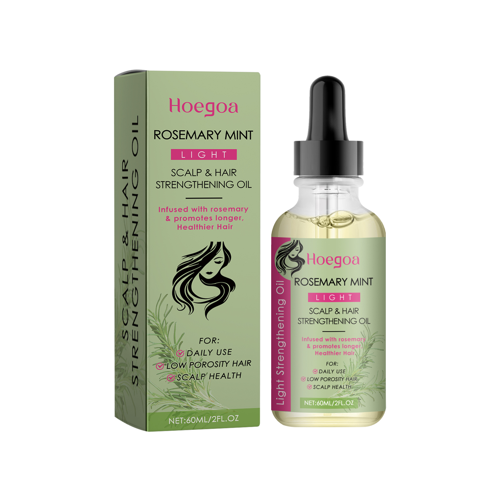 Hoegoa Rosemary Hair Care Essential Oil Softens Hair Repair 