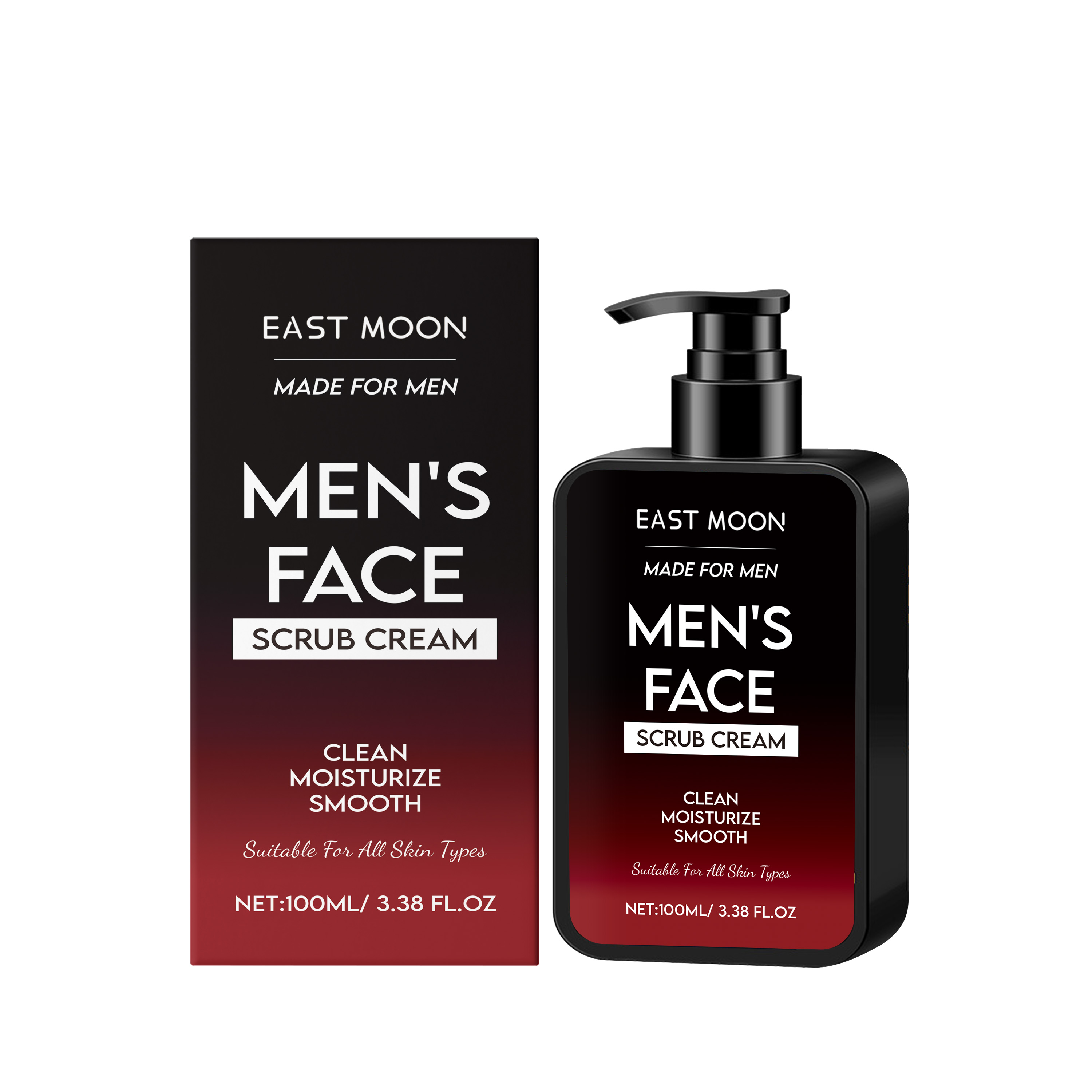 East Moon Men's Oil Control Scrub, Gently Cleanses Facial Skin With A Refreshing And Moisturizing
