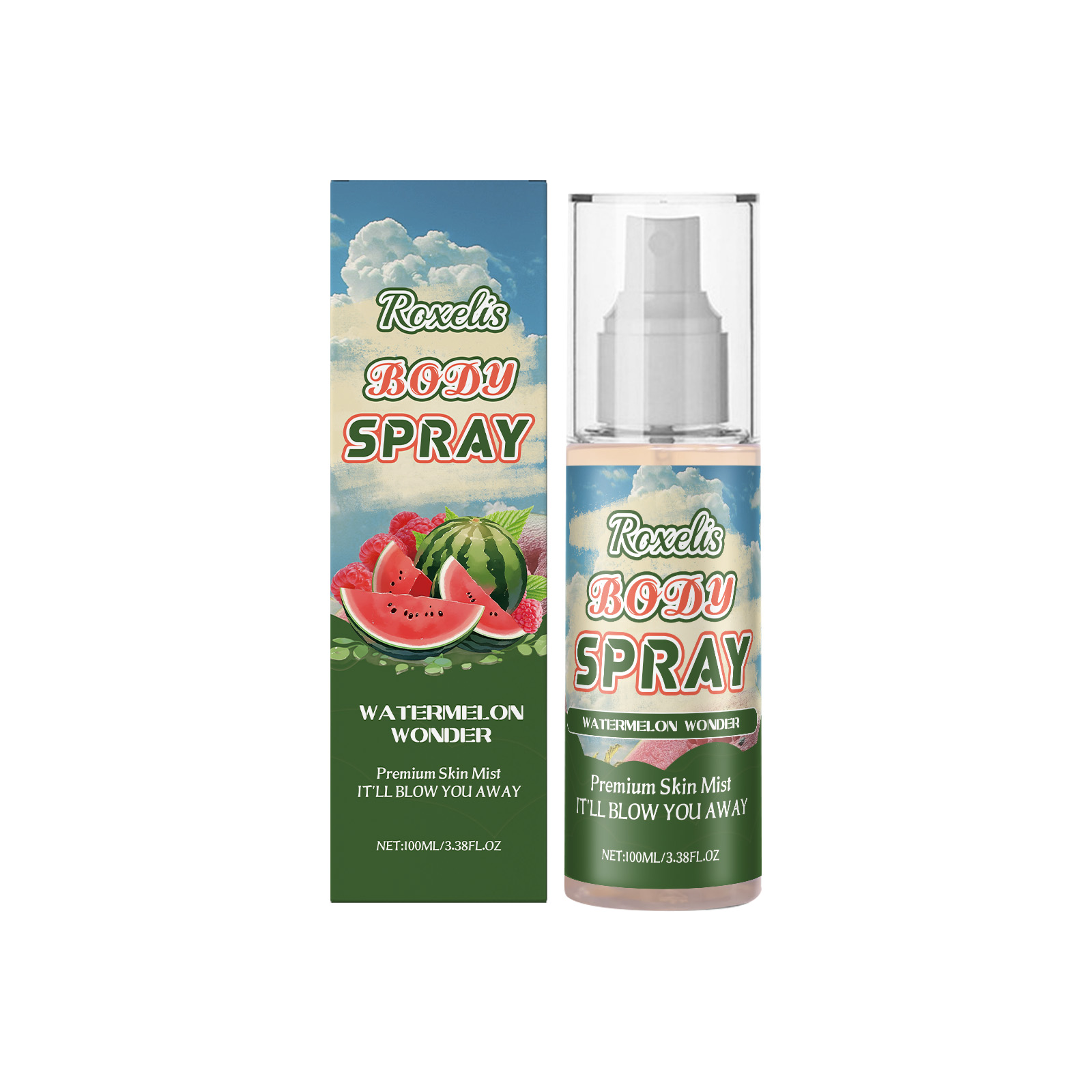 Roxelis Body Fragrance Spray Women's Fragrance Spray Watermelon Fruit Soft And Elegant Long Lasting