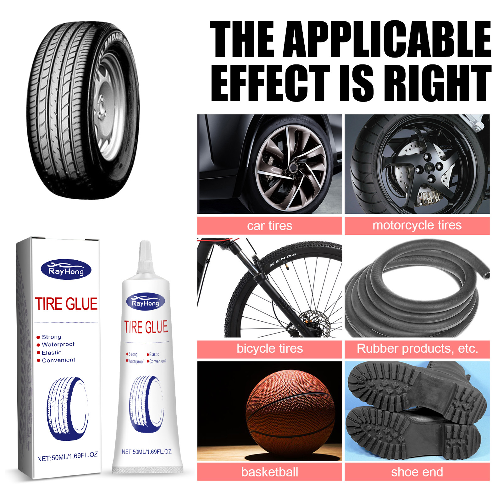Tire glue for car motorcycle bicycle rubber
