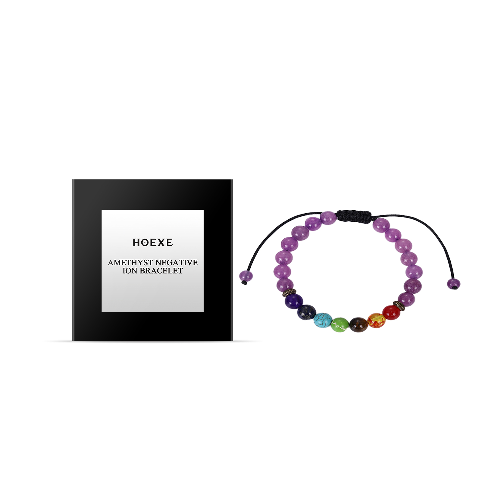 Hoexe Amethyst Bracelet, Turquoise Simple Fashion Personality Male And Female Couples Pink Crystal