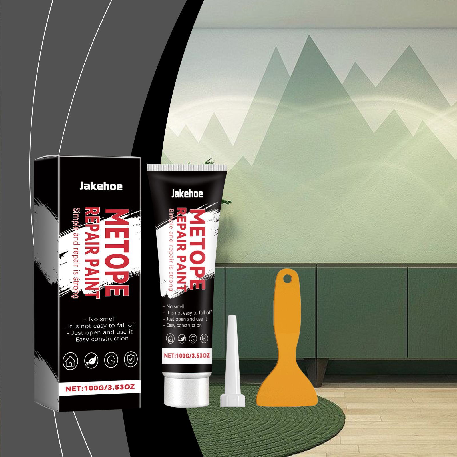 Ready to use wall repair tube in home setting