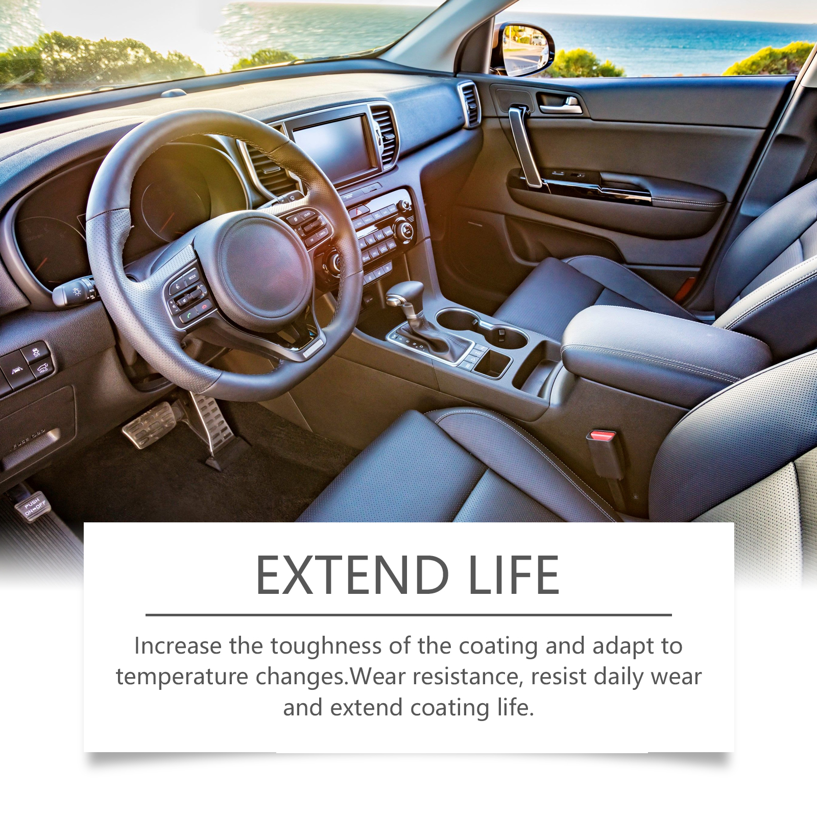 Homonth coating beside dashboard and console trim