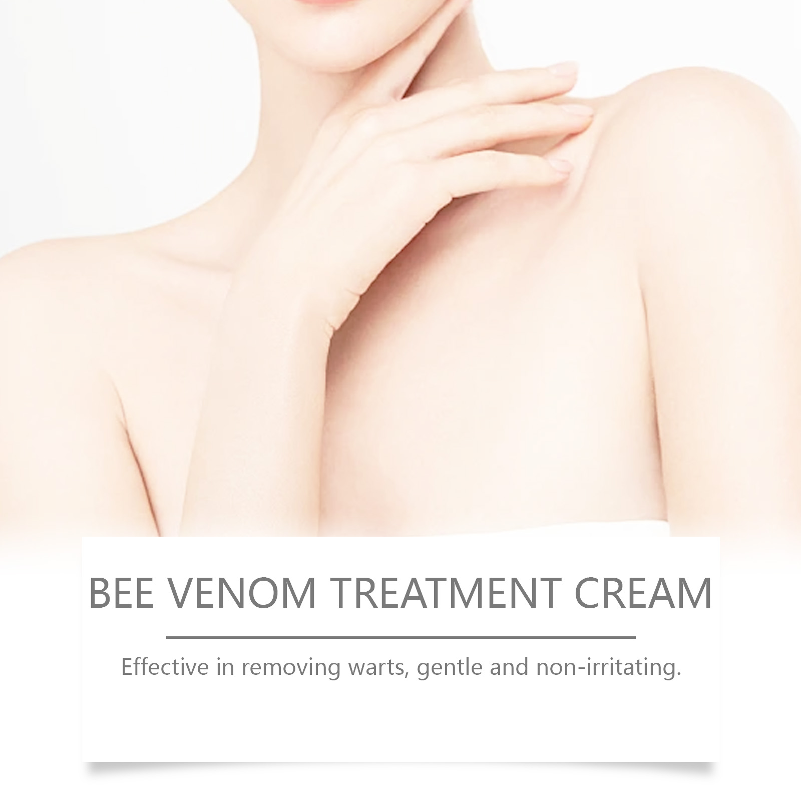 Bee venom cream label with gentle treatment claim