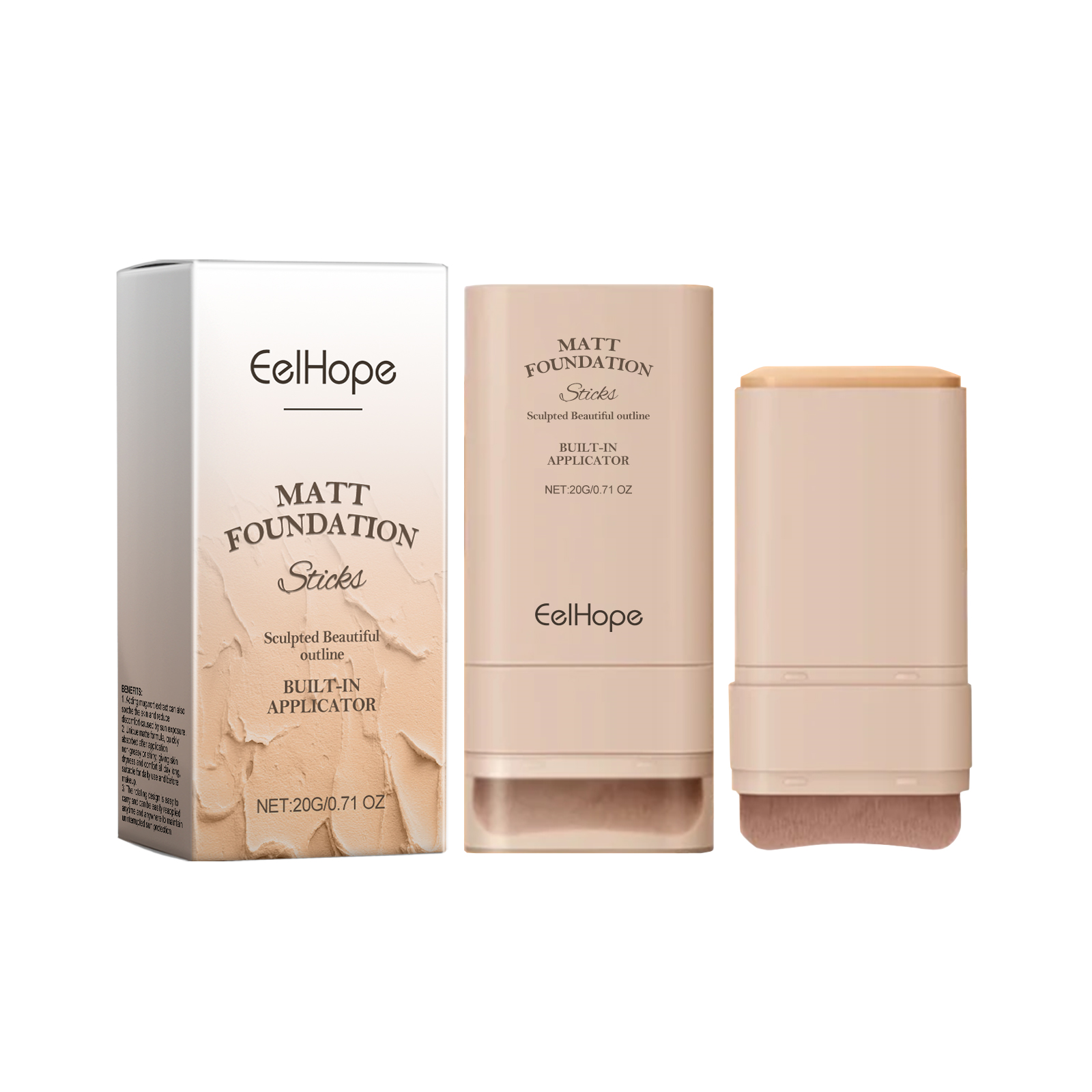 Eelhope Light Transparent Concealer Foundation Stick, Moisturizing And Brightening Lightweight