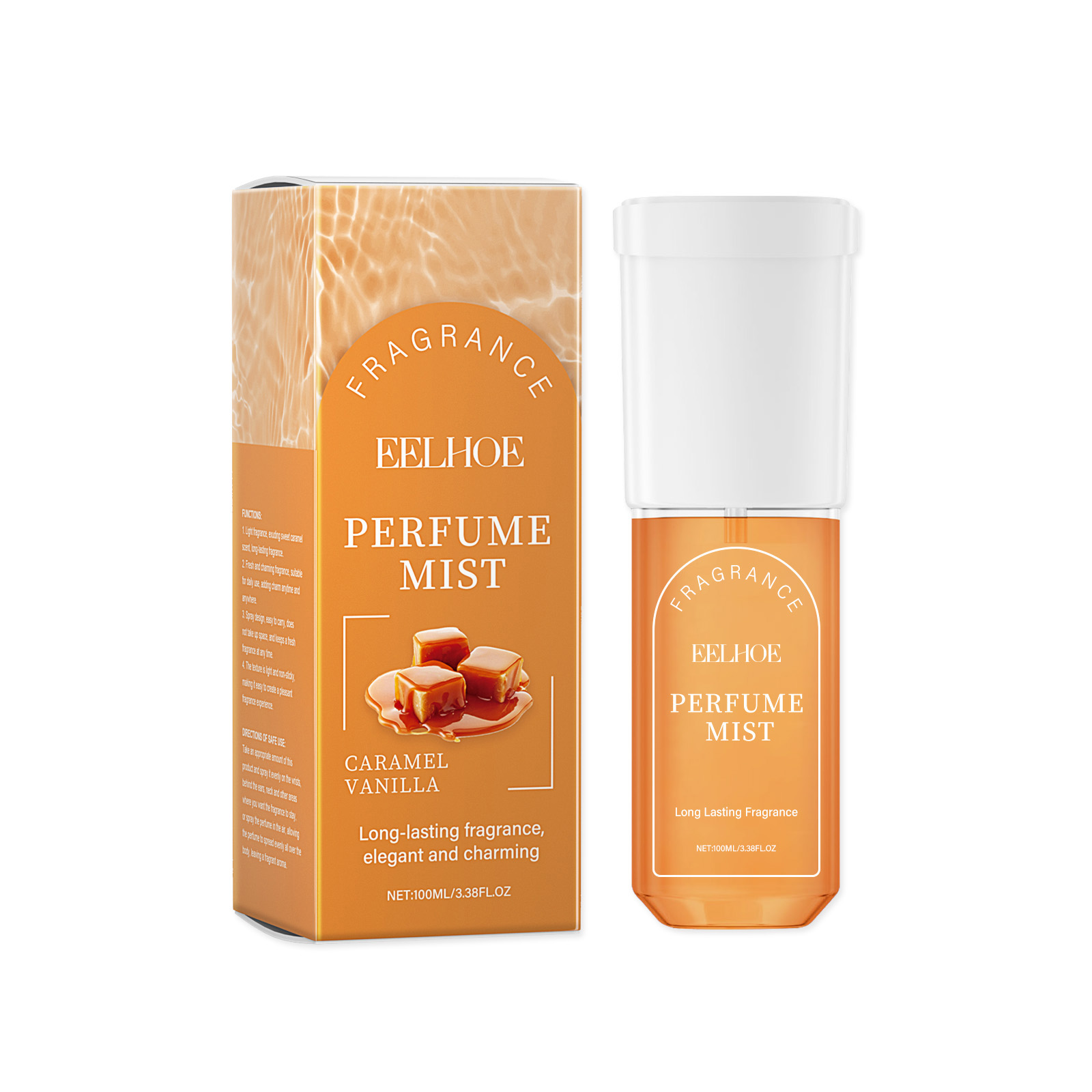 EELHOE Caramelized Vanilla Body Perfume Spray, Light Fragrance Soft Fragrance With Natural Fresh And