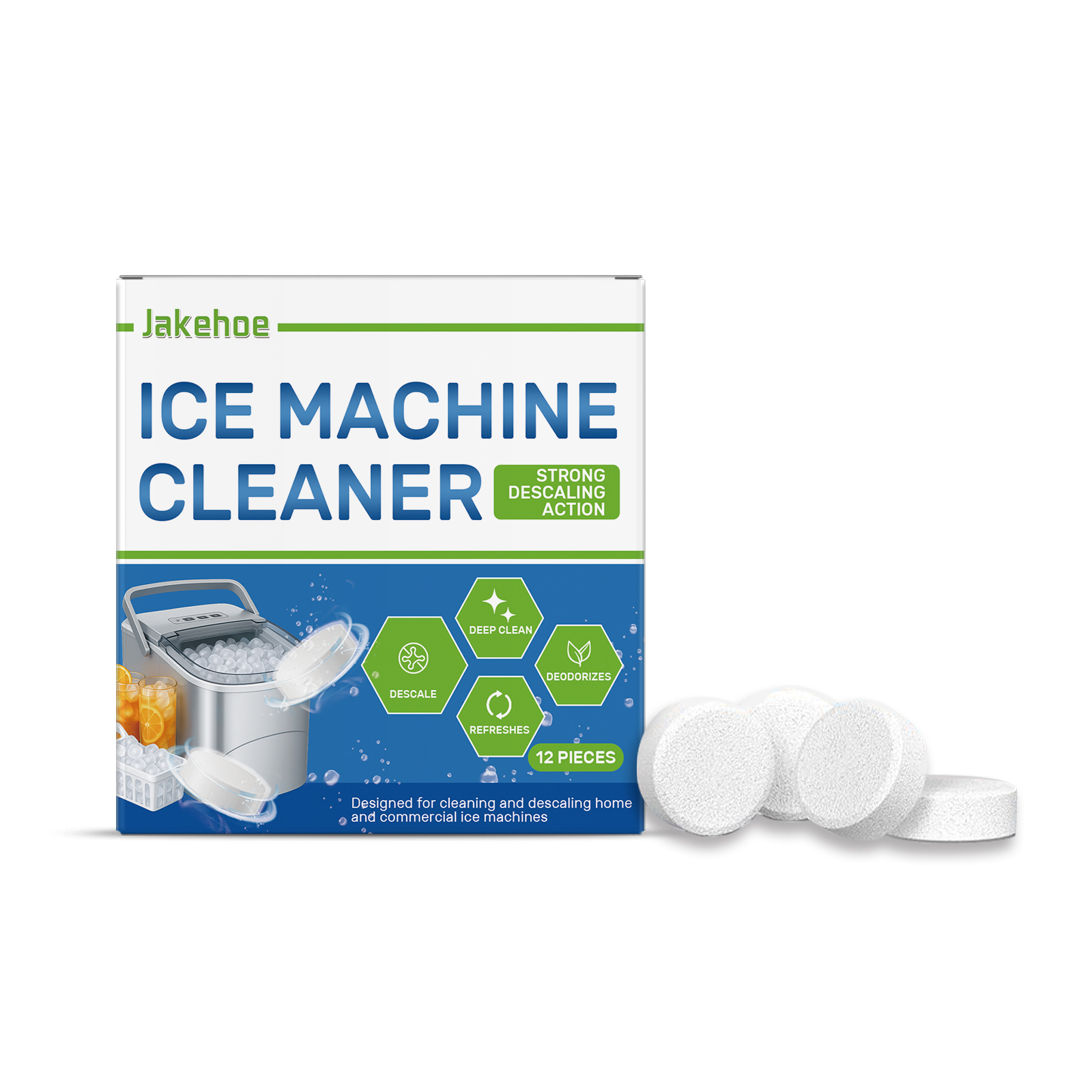Jakehoe Ice Maker Cleaning Tablets, Used For Daily Household Gentle Cleaning And Care Of Ice Makers