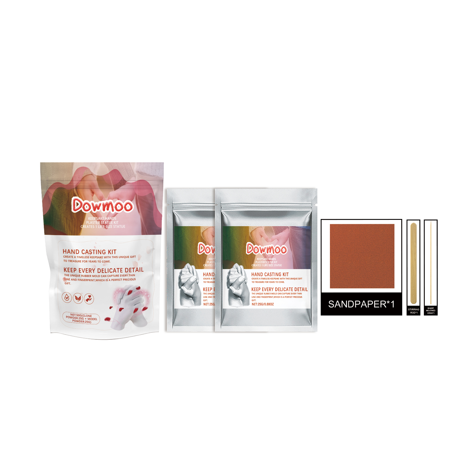 Dowmoo Hand Model Powder Set, 3d Hand Model Plaster Making Material Diy Commemorative Gift Clone