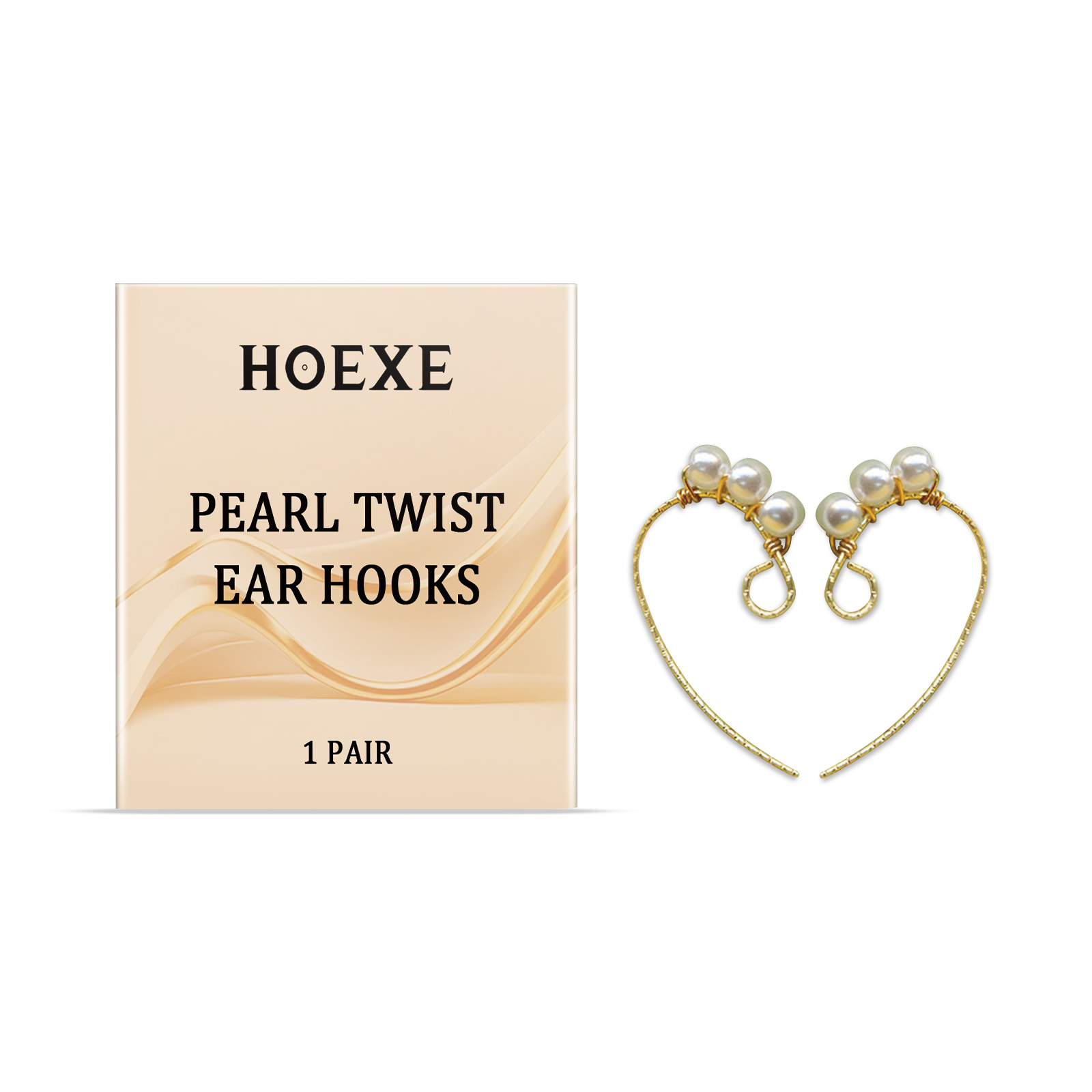 Hoexe Pearl Twist Ear Hook All-In-One Feminine Earclip Earring Twist Pearl Ear Hang