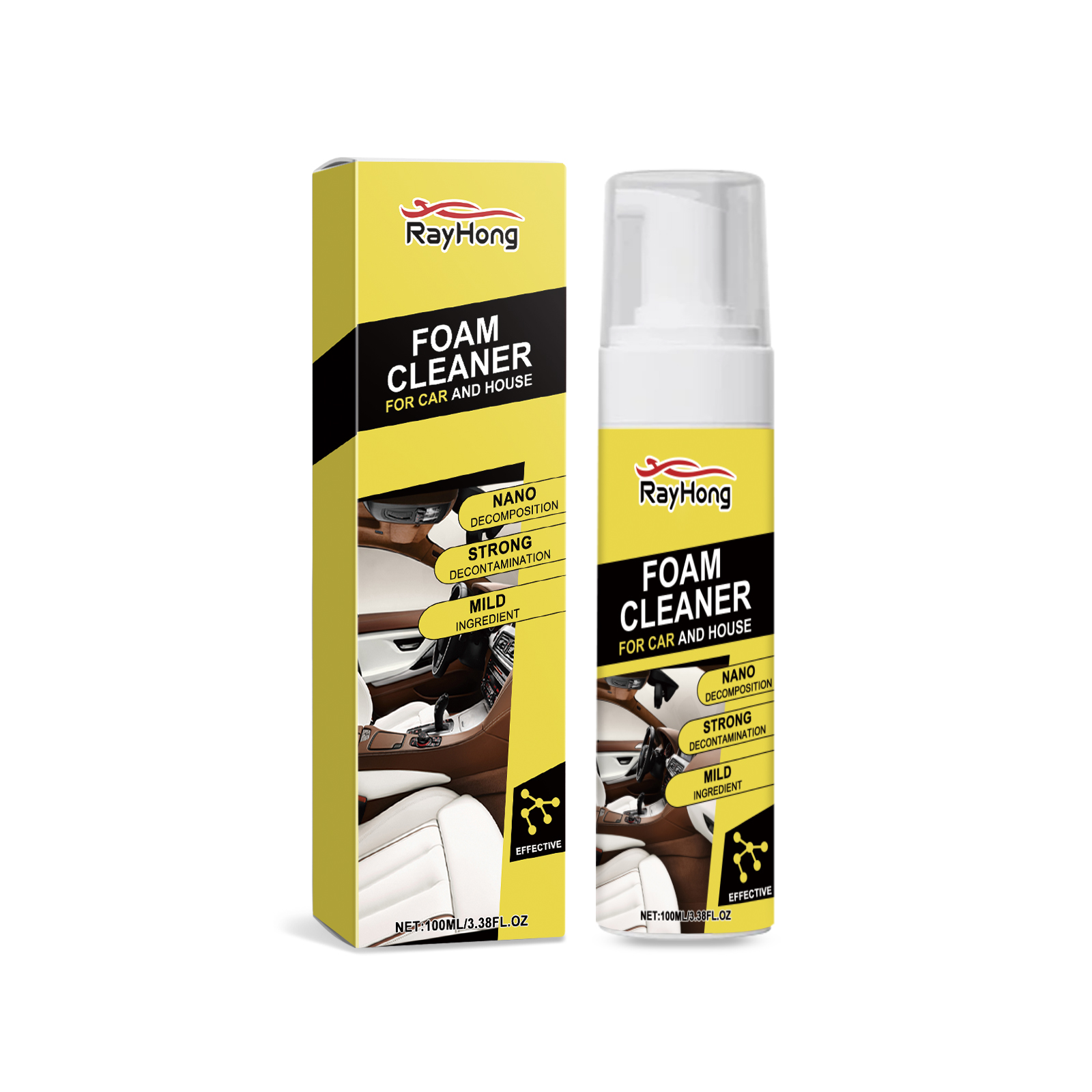 Rayhong Multi-Functional Foam Car Cleaner, Interior Seat Ins