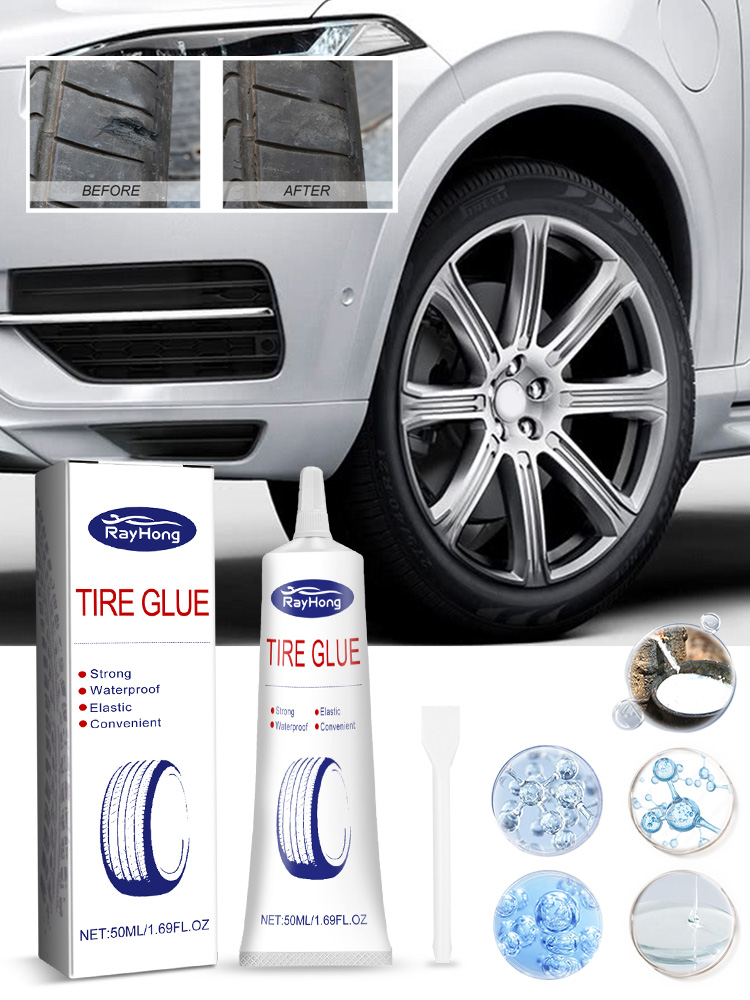 Rayhong tire glue beside damaged car tire